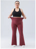 Plus Size Fit Yoga Flared Trousers for Women Semaless Two Sides Pocket Leggings High Waist Push Up Butt Gym Trainning Leggings