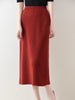 100% Merino Wool Skirt Women's Elastic Waist Cashmere Striped Skirts Office Lady Knitted Simple Dress Thickening Autumn Winter