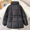Women's Parkas Solid Color Warm Cotton Padded Coat Jacket Belt Gathered Waist Female Winter Clothing 2DB1775