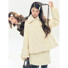 Vintage Coquette 2 Piece Set Women Fur Collar Quilted Wool Coat High Waist Mini Plaid Skirt Fitted Dress Winter Casual Outfit