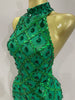 Stock Sparkly Diamonds Sequins Mesh Sheer Long Dress Women Celebrate Evening Birthday Party Sexy Nightclub Stage Costume