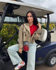 Autumn Women Solid Cropped Trench Coat Vintage Double Breasted Long Sleeve Short Jacket Lapel Collar Windbreaker