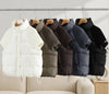 Women Stand Collar Knit Spliced Cotton Puffer Vest Drawstring Hem Loose Quilted Waistcoat Autumn Winter Casual Outerwear