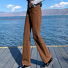 Autumn Spring Jeans Women Denim Pants Vintage Straight Trousers Female White Black Solid Loose Casual Wide Leg Pants