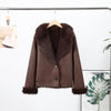 Retro Faux Fur Women Coat Urban Thicken Lapel Long Sleeve Single Breasted Female Outwear Autumn Winter Chic Lady Jacket