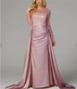 Women Party Dress Long Sleeve Sequins Empire Mesh Elegant O-neck Lady Big Swing Banquet Temperament Clothing