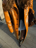 Brown Crocodile Embossed Faux Leather Trench Coat Lapel Single Breasted Straight Front Pockets Autumn Winter Fit Jacket