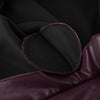 Lady Retro Burgundy Belted Leather Jacket Solid Stand Collar Long-sleeved Cropped Coat Women Daily Street Outerwear