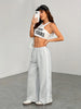 Women's Casual Wide Leg Pants Striped Loose Fit Trousers Comfortable Ladies' Long Trousers