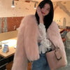 Autumn Winter Ladies Short Faux Fur Coat Korean Female Casual Plush Jacket Women Long Sleeves Fur Outwear