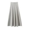 Chic Women Sweater Suite Skirt 100% Cashmere A-Line Skirt Autumn Winter Wave Skirt Elastic Knee Length Dress Sequins French Knit