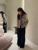 Leopard Printed Faux Fur Women's Coats Slim Lapel Single Breasted Full Sleeve Coat Autumn Winter Lady Warm Jackets