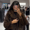 Retro Faux Fur Women Coat Urban Thicken Lapel Long Sleeve Single Breasted Female Outwear Autumn Winter Chic Lady Jacket