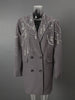 Women's Heavy Industry Nail Bead Blazer Notched Collar Double Breasted Loose Suit Jackets Autumn