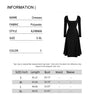 Women's Square Neck Pullover Dress, Casual Elegant Dress, Commuter Wind, Long Sleeve, Pure Color Polyester