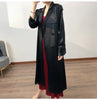 Spring Autumn Long Soft Elegant Flowy Satin Acetate Trench Coat for Women Chic British