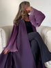 Middle-East Abaya Muslim Flare Sleeve Casual Arabian Pleated Open Front Abayas Turkey Kaftans Women Jilbabs Islamic Maxi Dresses