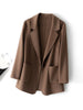 Women's Coat Pure Wool Plaids and Tweedst Camel Women's Coat Elegant Trench Coat