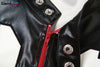 Faux Leather Varsity Jacket Women Hipster Letter Print Autumn Casual Sporty Wild Streetwear Uniform Crop Coat