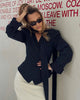 Women Elegant Striped Blazer Top Scarf Lace Up Patchwork Blazers Female Street Casual Commuting Jackets Coats