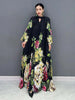 Printed Dress For Women O-neck Draped Lace Up Waist A-line Casual Vestido Robe Female Autumn 5R5279