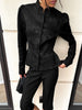 Solid Color Jacquard Glossy Satin Tops Women Chic Stand Collar Single Breasted Slim Fit Short Coats Lady Daily Outwear
