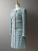 Elegant Women Tweed Jacket Long Sleeve Single Breasted Plaid Short Coat Spring Autumn Office Ladies Designer Outerwear