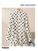 Autumn Blazer Women's Polka Dot Suit Waist Polka Dot Beige Coat