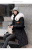 White Fur Collar Down Cotton Parkas Padded Coat Women Winter Long Over The Knee Waist Warm Thick Parkas Coat
