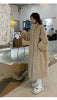 Winter Lamb Fur Long Warm Coat For Women Stand Collar Solid Color Single Breasted Loose Fit Clothing 2VV234