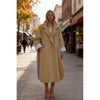 Casual Khaki Trench Coat Women Lapel Long Sleeve Double Breasted Pocket Loose Windbreaker Autumn Lady Commute Outwear