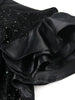 Women Glitter Dress Elegant Black Fishtail Sequin Maxi Dresses Vintage Ruffle Sleeve Party Celebrity Wedding Guest Dresses Robe