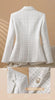 White Checkered Suit Jacket For Women Spring Autumn Small Fragrant Elegant Suit Coat Female Blazer