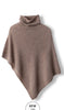Cozy Solid Color Turtleneck Poncho Soft Loose Fit Cashmere Pullover Thin Warm Bat Sleeve Pullover for Women