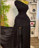 Women One Shoulder Skew Neck High Split Pleated Hem Bodycon Long Maxi Dress Evening Sexy Club Party Dresses Vestido