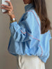 Autumn Y2K Women Stand Collar Zipper Jacket Color Contrast Stitching Loose Long Sleeve Casual Daily Short Outerwear Coat