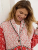 Chic Printed Color Spliced Short Coats Women's Casual Single Breasted Cotton Pocket Coat Autumn Winter Lady Daily Outwears