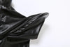 Cyber Y2k Punk Faux Leather Crop Jackets Gothic Grunge Streetwear Coats Zip Up Female High Shoulder Cardigans