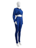 Street Women's Set Zipper Fly Crop Sweatshirt and Jogger Sweatpants Elegant Fall Sportwear Two 2-Piece Set Outfits