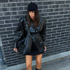 Crocodile Embossed Faux Leather Blazer Lapel Collar Long Sleeve Slim Waist Single Breasted Women Jacket Autumn Chic Coat