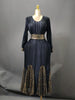 Womens Plus Size Pleated Elegant Maxi Long Sleeve Dress with Sequin Belt and Patchwork Hem for Wedding Guest
