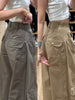 High Waist Straight Leg Workwear Trousers Women's Spring Autumn Casual American Style Multiple Pockets Loose Fit Wide Le