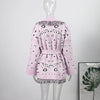 Casual Printed Cardigans Women Tassel Lace Up V-neck Full Sleeve Loose Knit Coat Female Autumn Lady Outwears