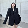 Korean High-Quality Women Blazer Autumn V-neck Loose Long Sleeve Temperament Casual Blazers Jackets Female Outerwear