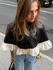 Women's Coat Stand Collar Single Breasted Ruffle Hem Patchwork Female Cape Early Spring Chic Holiday Lady Capes