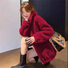 Women Winter Warm Double Coral Fleece Overcoat Solid Soft Plush Stand Collar Coats Ladies Long Sleeved Zipper Outerwears
