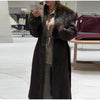 Fluffy Faux Fur Long Coats With Belt Women Winter Thicken Long Sleeve Lace Up Jackets Female Street Chic Outerwear