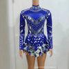 Stretch Sequins Mirror Dress Women Bodysuit Dancewear Long Sleeve Drag Queen Costume Rave Festival Night Out BodySuits