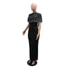 Women Short Cloak Sleeve Rhinestone Bodycon Long Dress Fall Vacation Evening Birthday Night Party Vestidos Sexy Dresses
