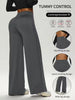 Ladies High-Waist Butt-Lifting Wide Leg Yoga Pants Soft Elastic Straight Fitness Trousers Skin-Friendly High Elasticity